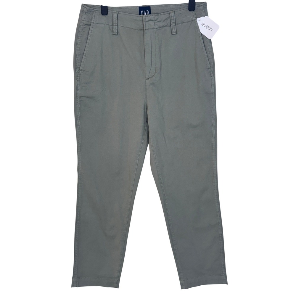 GAP Women's Slim Ankle Pants Size 6 Olive Green Stretch Cotton NWOT Flat Front